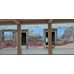 Three panels of Roman landscape frescoes